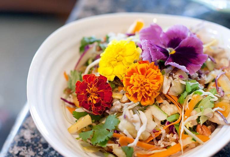 Superfoods may include edible flowers on top of salads too!