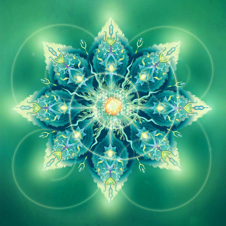 Sacred Plant Mandala. Visionary Art by Stuart Griggs 