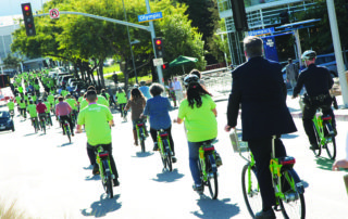 Opening Day Mayor, bike share Santa Monica, LA YOGA Magazine, December 2015