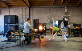 Kate Duyn Cariati on location at Joe Cariati Glass Studio. Photos by David Young-Wolff