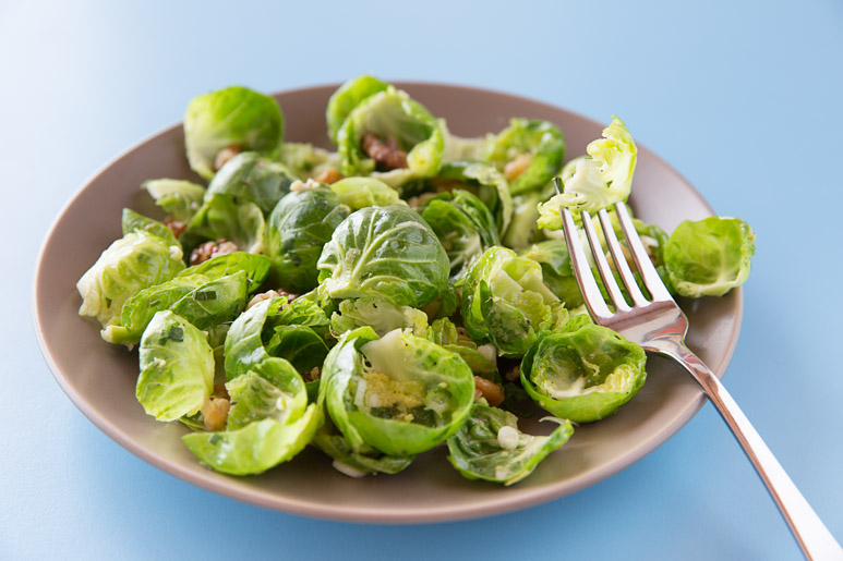 Raw Brussels Sprout and Walnut salad