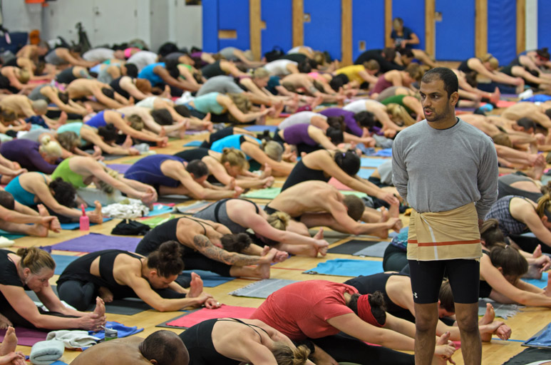 Sharath Jois teaches yoga class, LA YOGA Magazine, May 2016