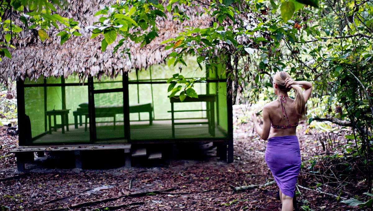 Zuzanna Buchwald at an ayahuasca retreat in the Amazon jungle.