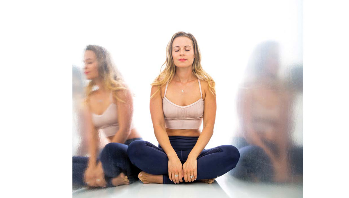 Sophie Jaffe demonstrating meditation photographed by David Young-Wolff 