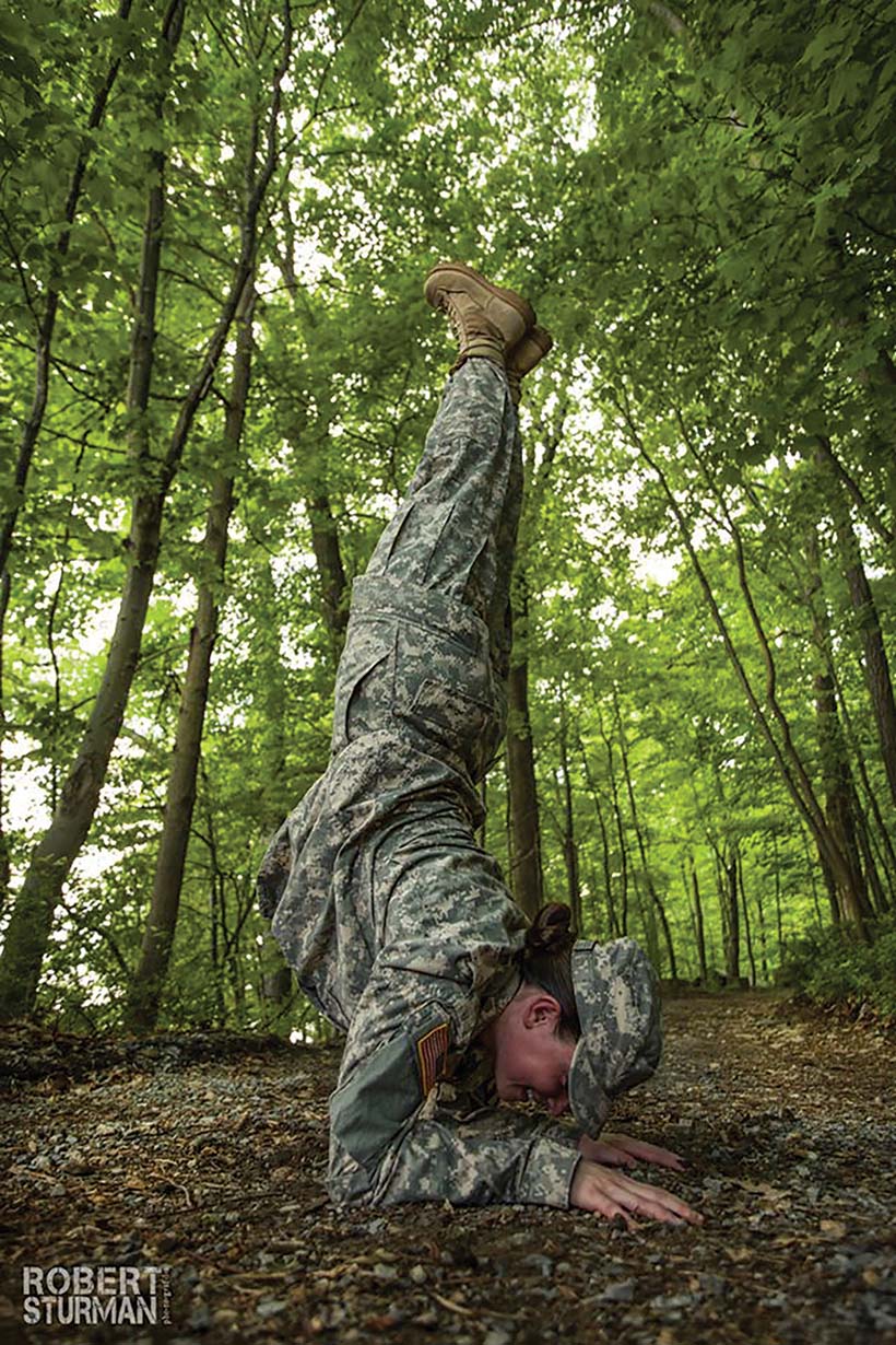 serviceperson demonstrating yoga for veterans 