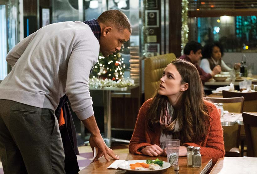 (L-r) WILL SMITH as Howard and KEIRA KNIGHTLY as Amy in New Line Cinemas’, Village Roadshow Pictures' and Warner Bros. Pictures' ensemble drama “COLLATERAL BEAUTY,” a Warner Bros Pictures release. Photo by Barry Wetcher