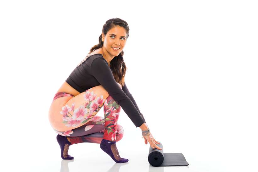 Yoga fashion and fitness Imuri Pacheo and her Jade Yoga Mat 