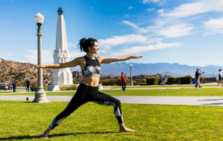 Yoga Teacher Dana Kraft in Warrior Pose