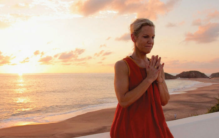 Andrea Marcum Close to Om Savasana