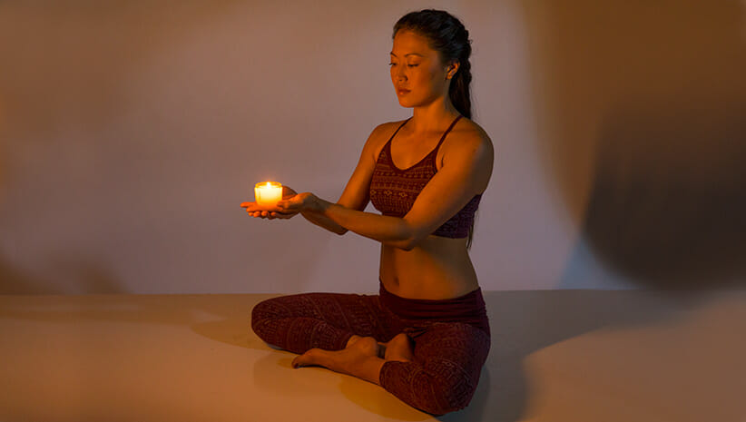 Crown Chakra Aromatherapy Tratak Candle Meditation 
