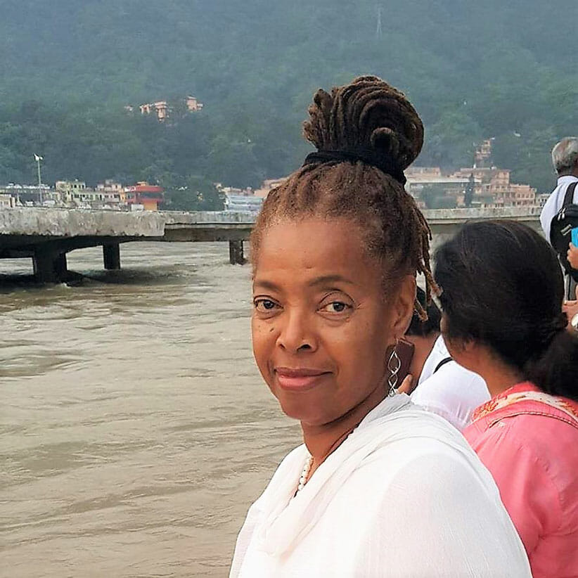 Dr Kamala Easton at the River Ganga