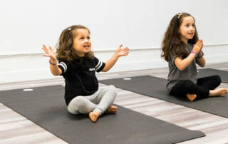 Shorty Yoga for Kids in Beverly Hills kids practicing