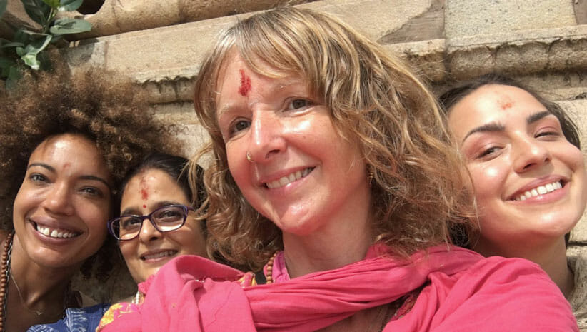 Sarah Tomlinson at the Rahu Temple 