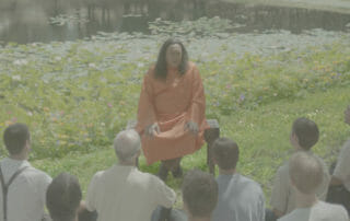 Paramhansa Yogananda Meditates with Students
