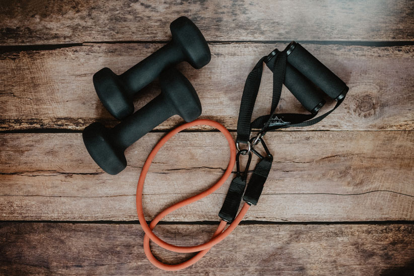 jump rope and weights workout equipment