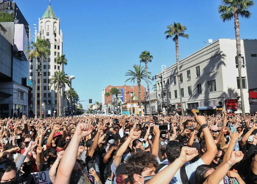 Protestors in Los Angeles 