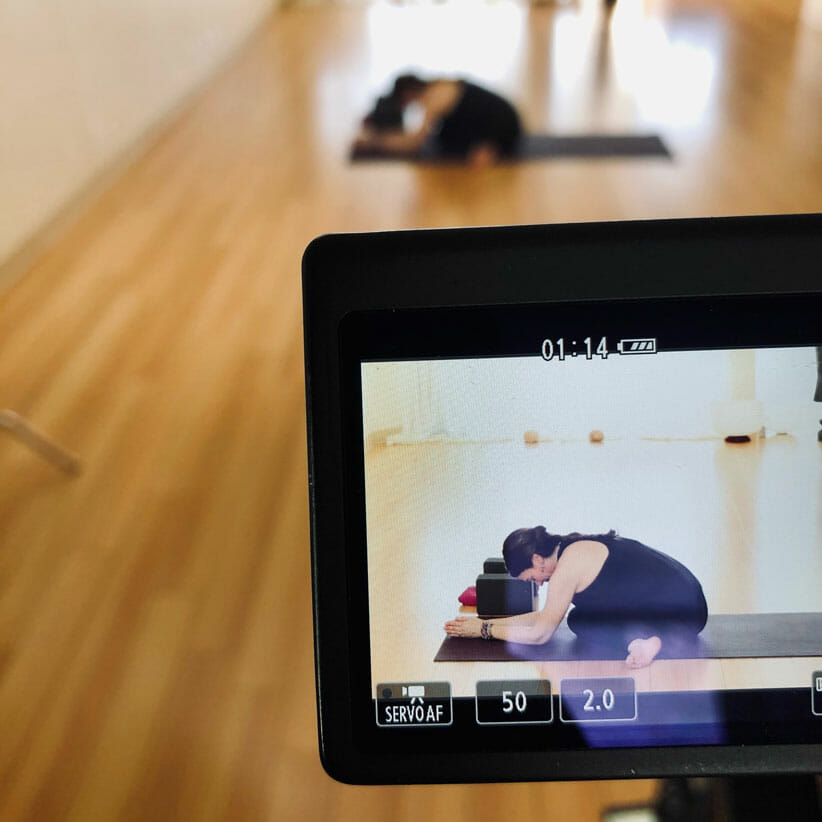 filming online yoga class