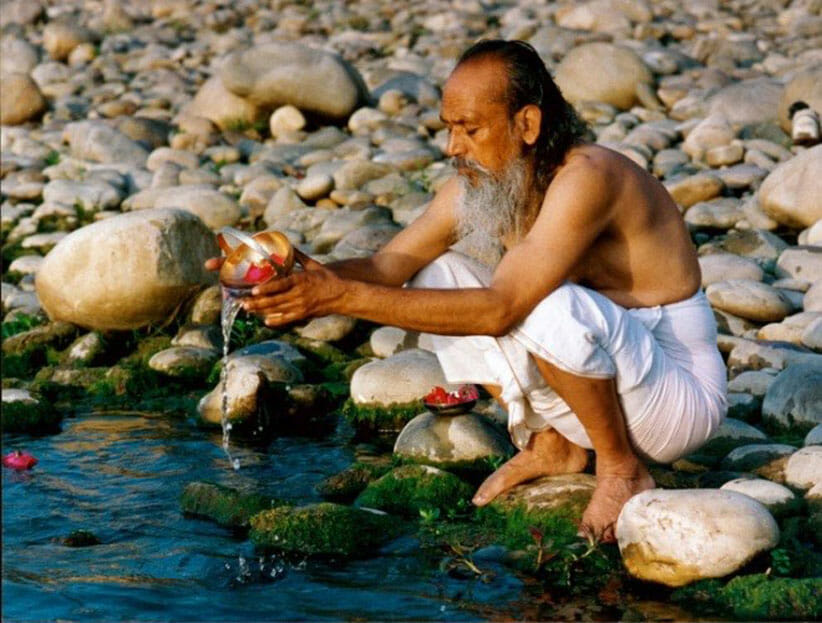 Mount Madonna Founder Baba Hari Dass by the river