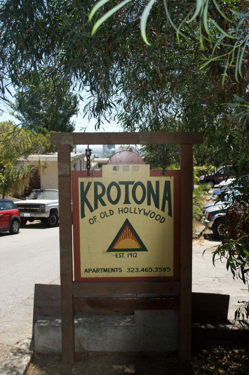 Krotona Apartments Sign