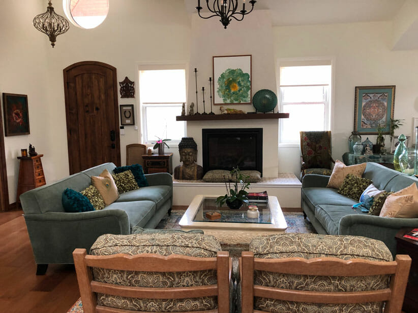 the living room of Lissa Coffey's Vastu Home