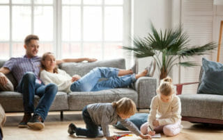 family in clean home space
