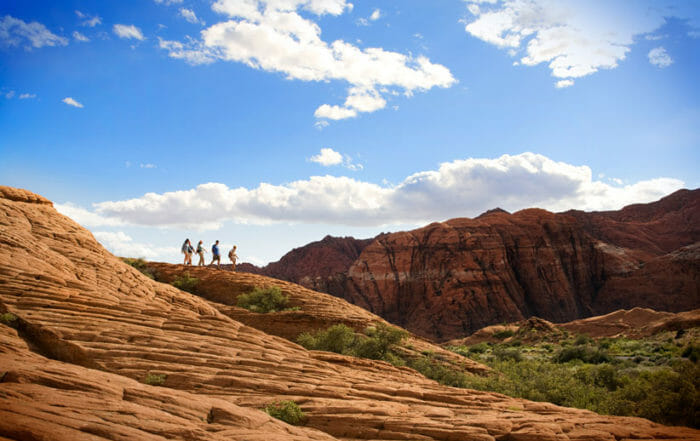 people hiking at red mountain resort