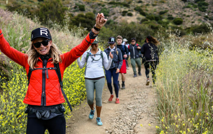 The Ranch Malibu Cofounder Sue and guests on a hike