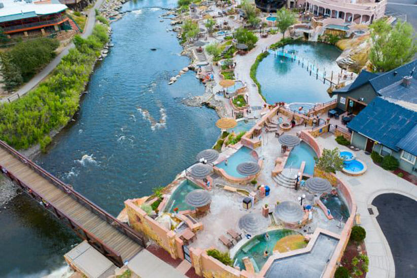 overhead view of wellness soaking options at The Springs Resort