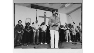 Mickey Hart at San Quentin with choir c. John Storey