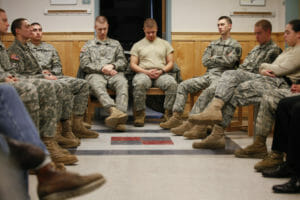 military meditating