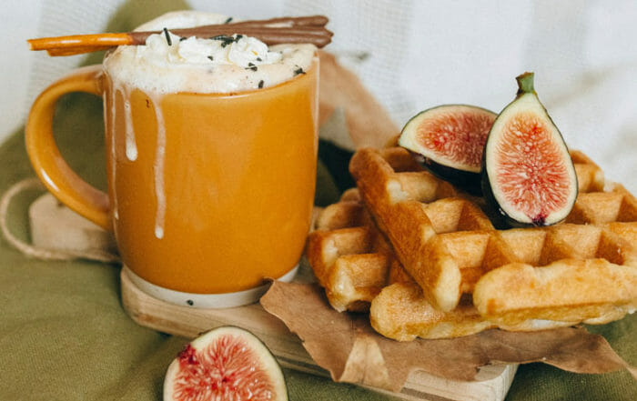 delicious food waffles and figs showing food trends