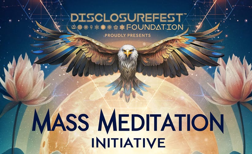 Disclosure Fest Mass Meditation with owl flying 