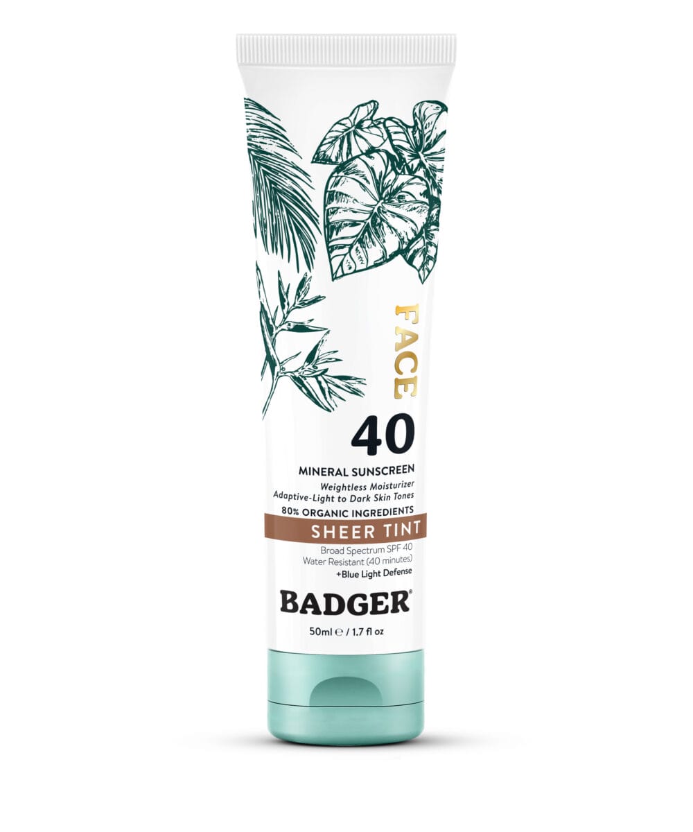 bottle of 40 SPF face sunscreen