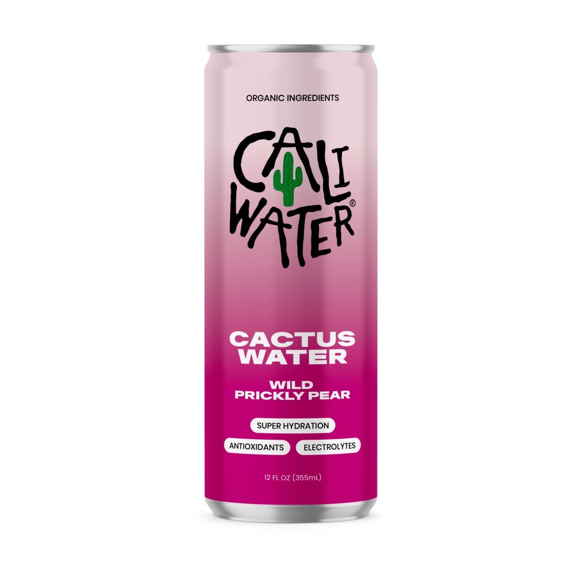 Can of Caliwater hydration water prickly pear flavor 