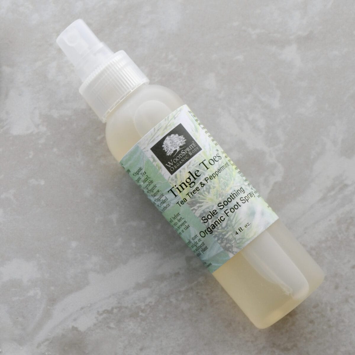 spray bottle of foot spray by Tingle Toes